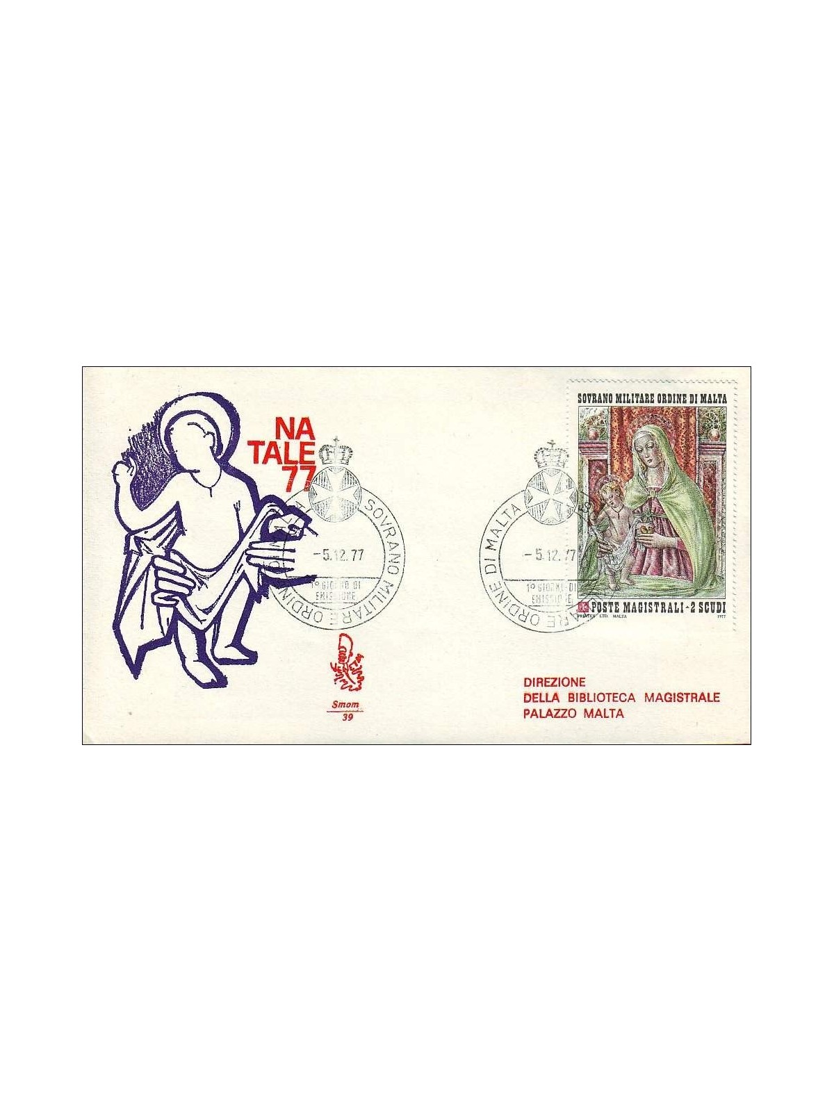 SMOM 1977 FDC (Venetia) Natale