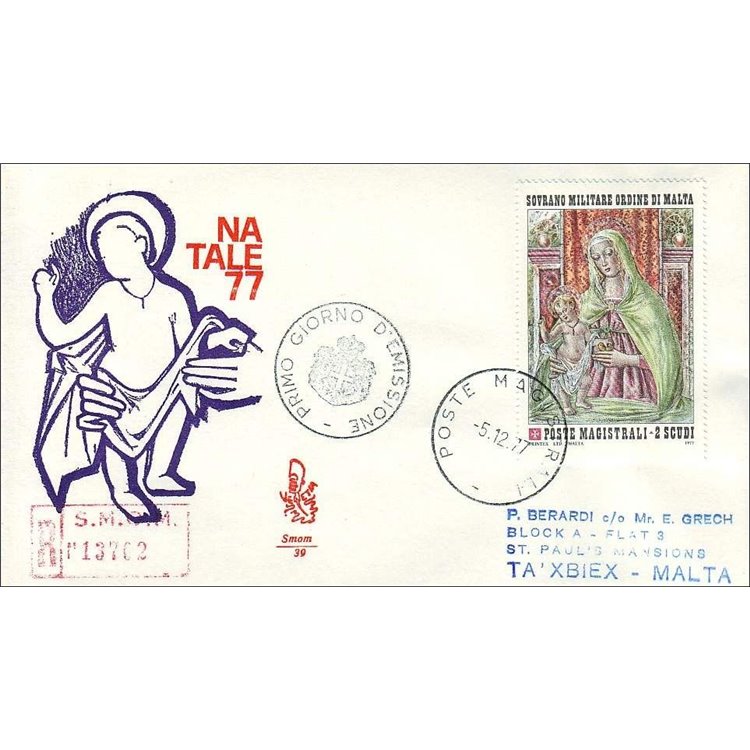 SMOM 1977 FDC (Venice) Christmas collection