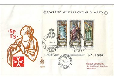 SMOM 1974 FDC (Venetia) Christmas s/s