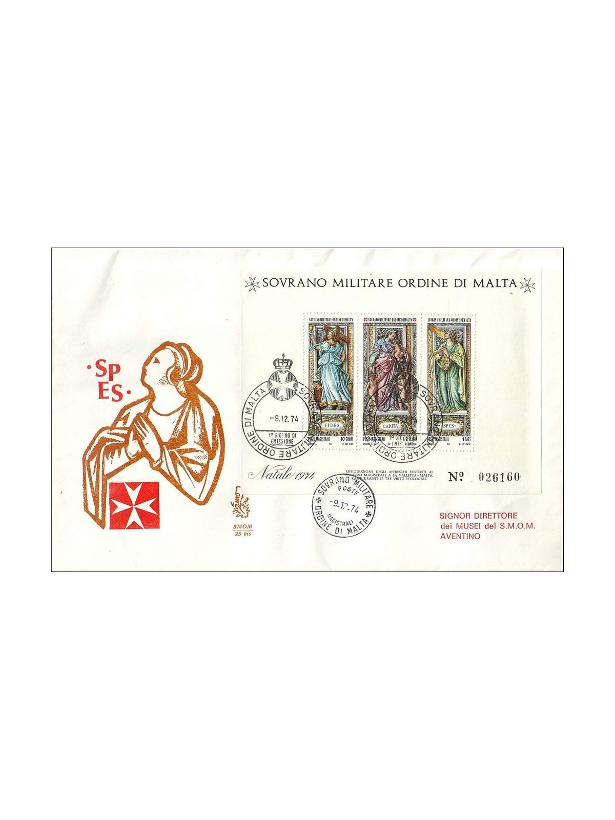 SMOM 1974 FDC (Venetia) Natale BF