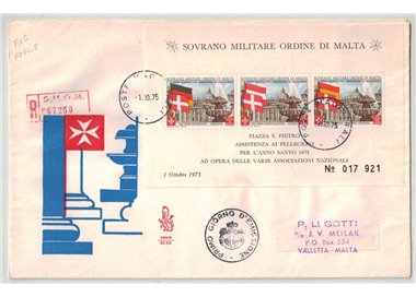 SMOM 1975 FDC (Venetia) Anno Santo BF racc