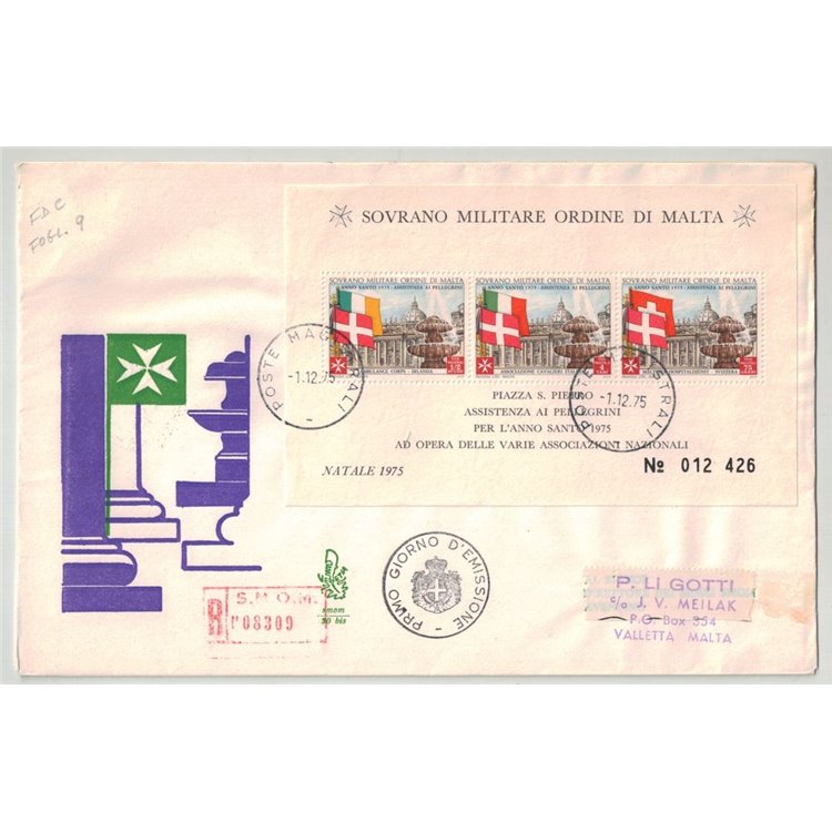 SMOM 1975 FDC (Venetia) Natale BF racc