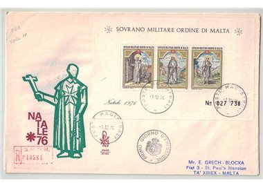SMOM 1976 FDC (Venice) Christmas s/s collection