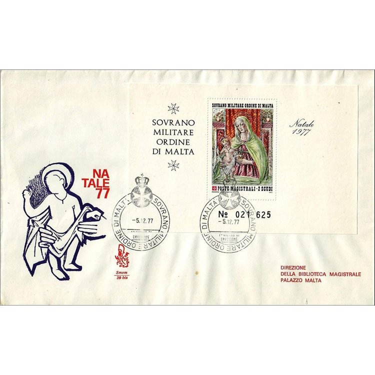 SMOM 1977 FDC (Venetia) Natale BF