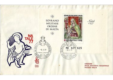 SMOM 1977 FDC (Venetia) Christmas s/s