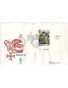 SMOM 1978 FDC (Venetia) Christmas s/s