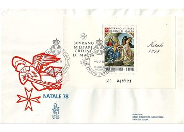 SMOM 1978 FDC (Venetia) Christmas s/s