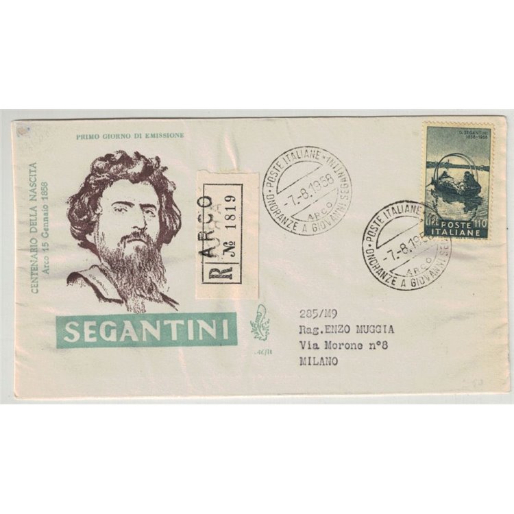 ITALY 1958 FDC (Venice) Giovanni Segantini collection