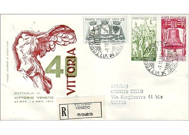 ITALIA 1958 FDC (Venetia) Vittoria racc