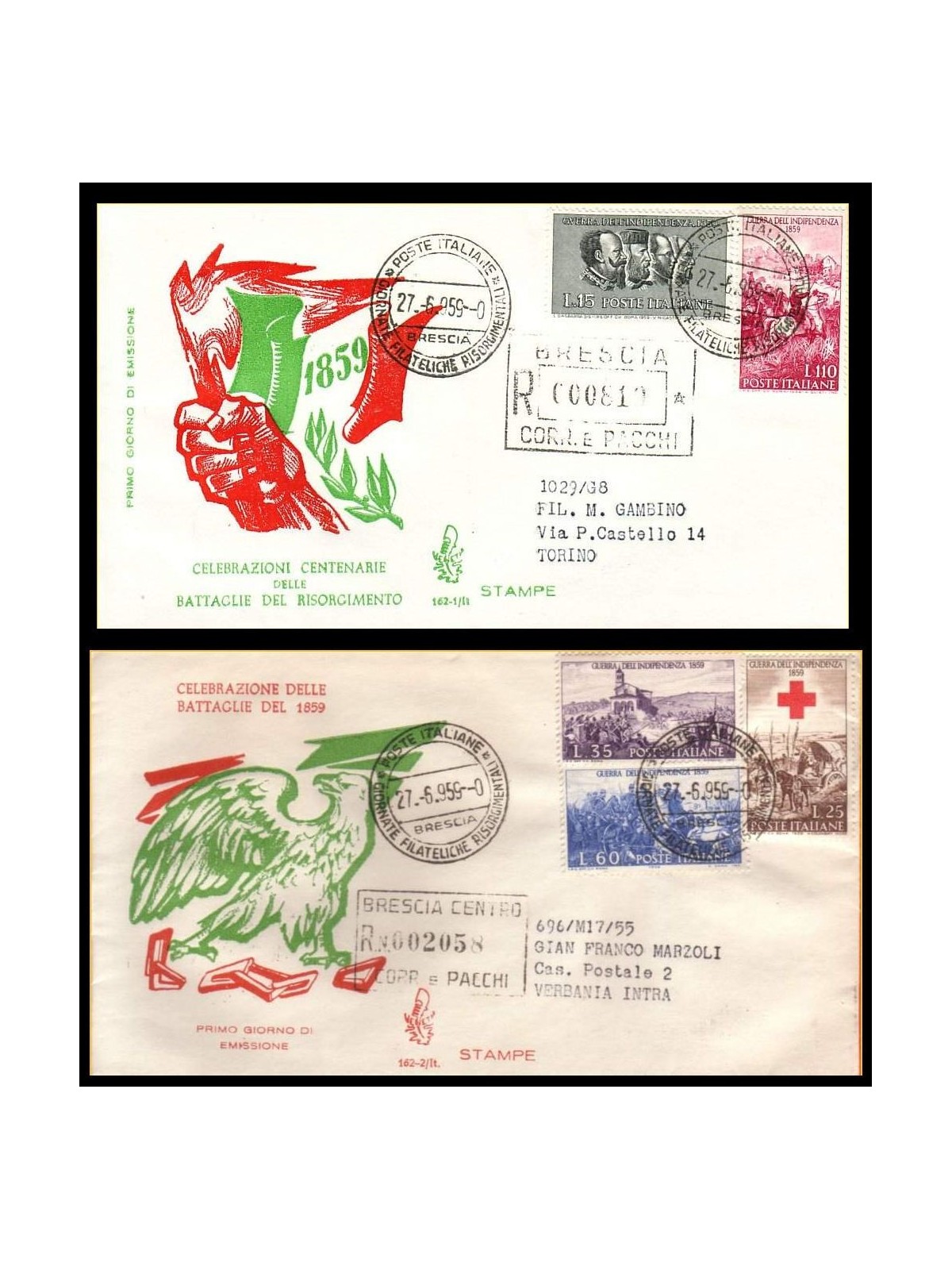 ITALY 1959 FDC (Venice) War of Independence collected
