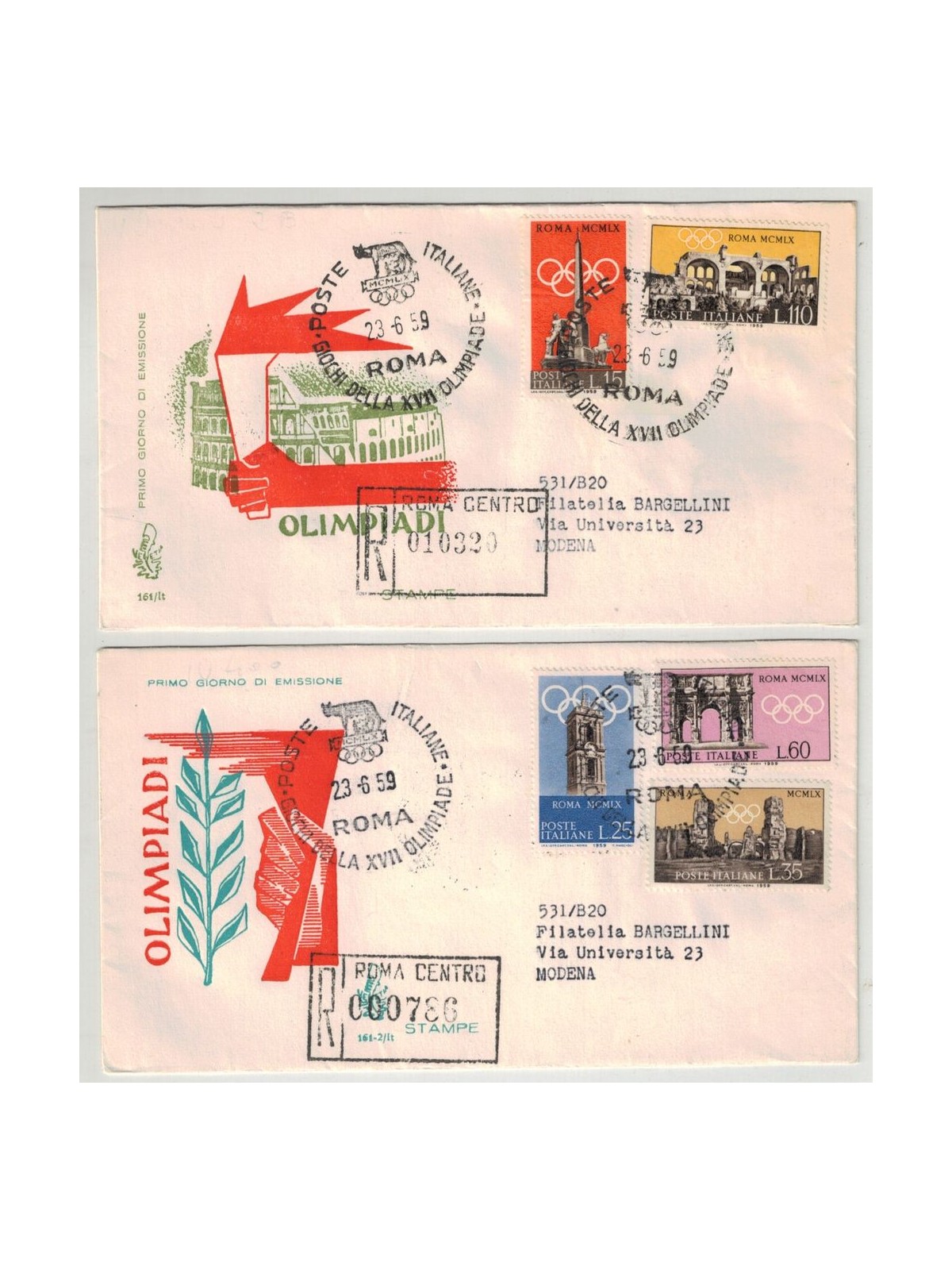 ITALIA 1959 FDC (Venetia) Preolimpica racc
