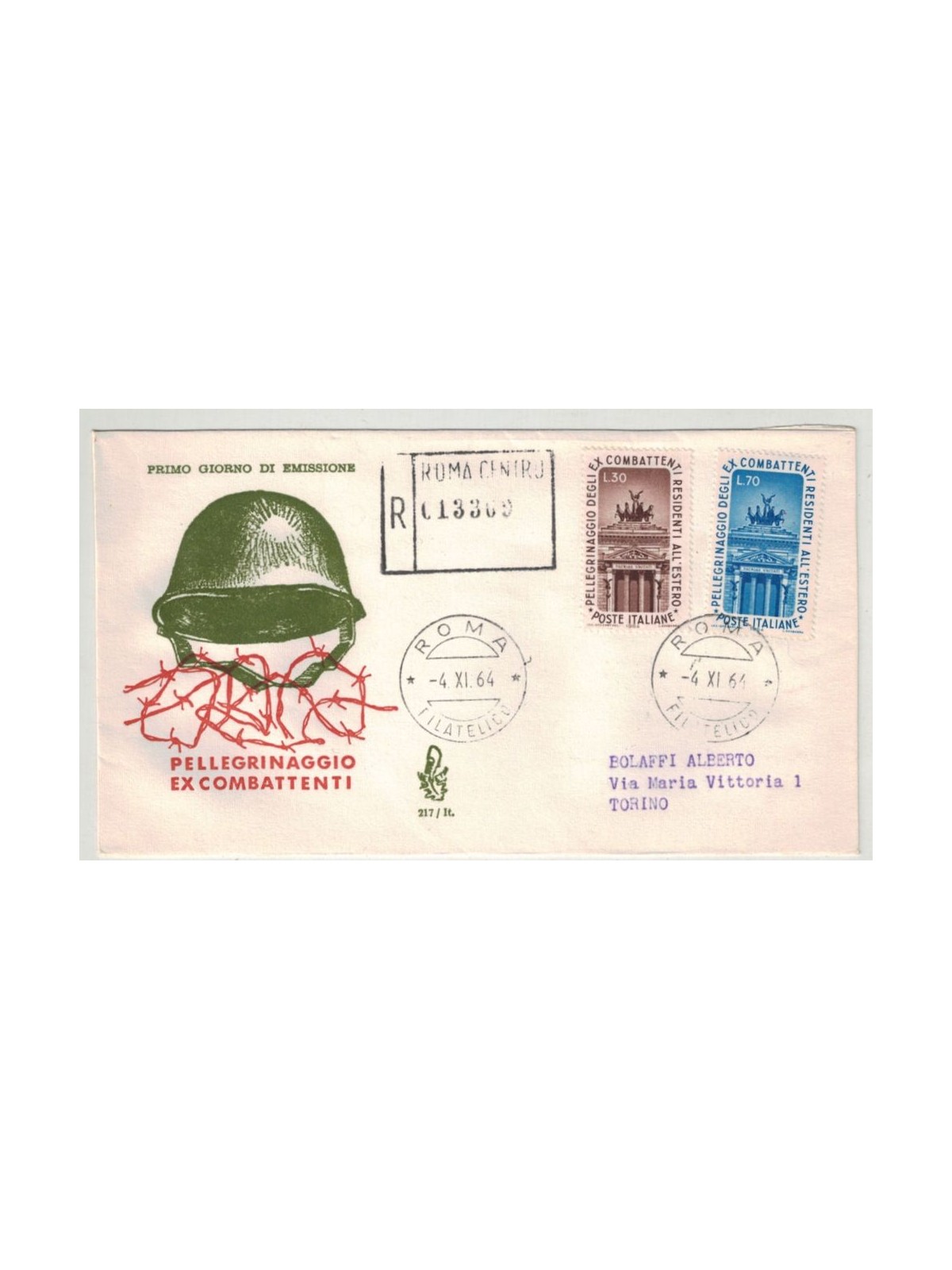 ITALIA 1959 FDC (Venetia) Ex combattenti racc