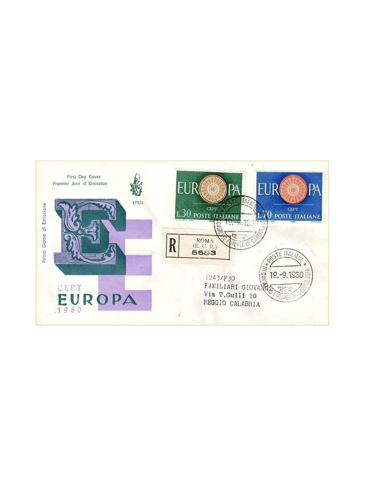 ITALIA 1960 FDC (Venetia) Europa racc
