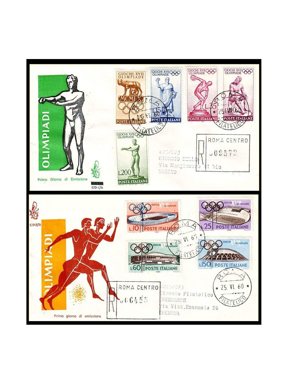 ITALIA 1960 FDC (Venetia) Olimpiade racc