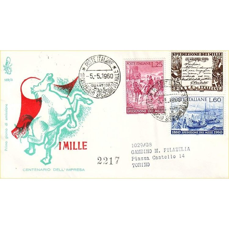 ITALIA 1960 FDC (Venetia) Spedizione dei Mille racc