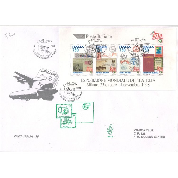 ITALY 1997 FDC (Venetia) Italy 98 s/s