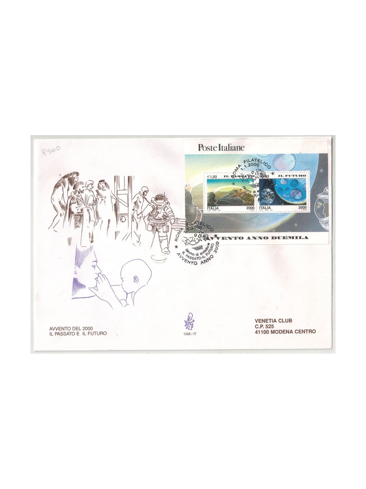 ITALIA 2000 FDC (Venetia) Il Passato e il Futuro BF