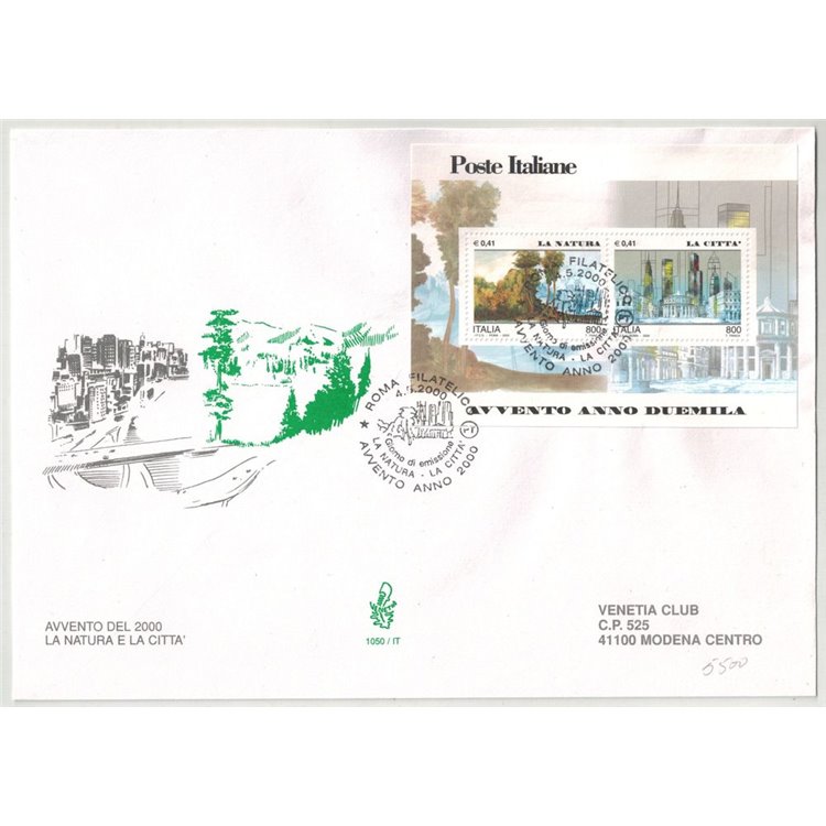 ITALY 2000 FDC (Venice) Nature and the City s/s