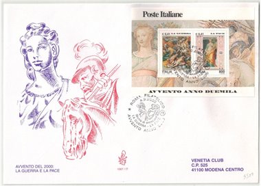 ITALY 2000 FDC (Venice) War and Peace s/s