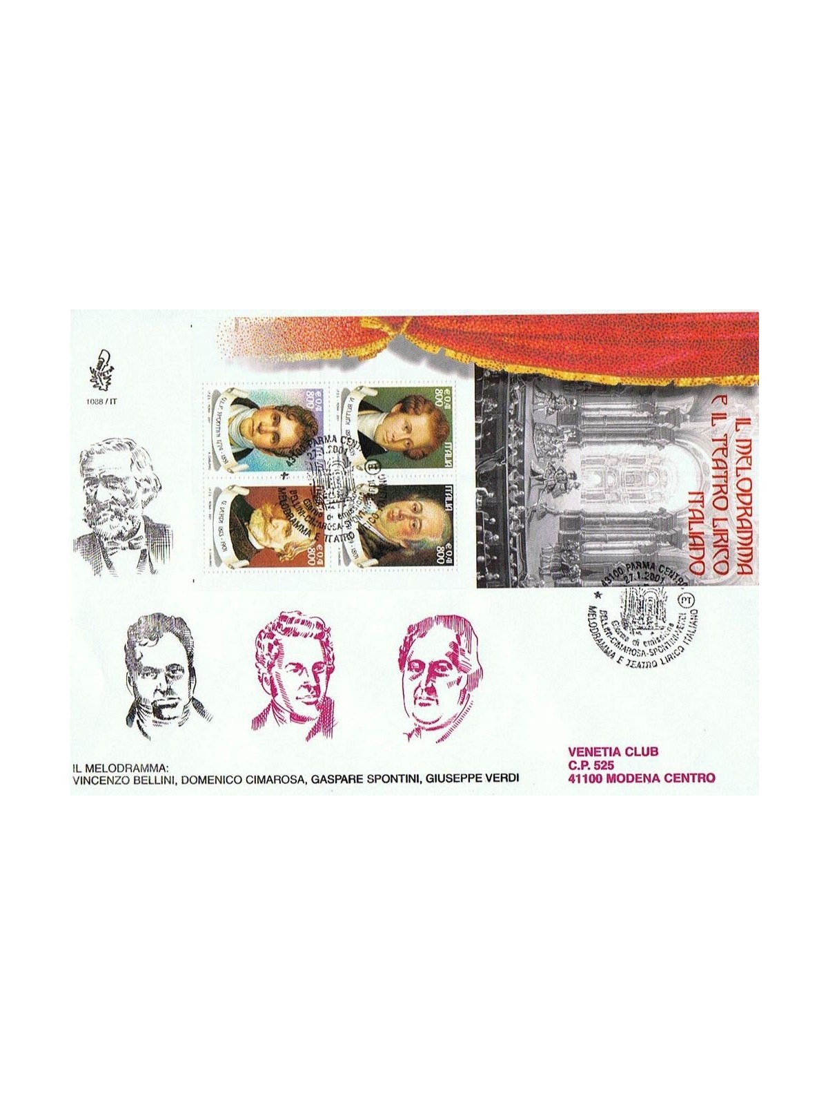 ITALIA 2001 FDC (Venetia) Melodramma BF