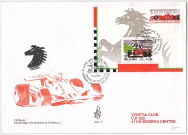 ITALIA 2001 FDC (Venetia) Ferrari BF