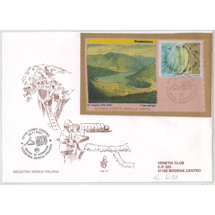 ITALIA 2001 FDC (Venetia) Industria serica italiana BF