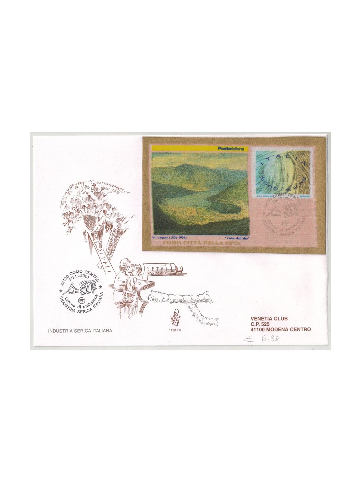 ITALIA 2001 FDC (Venetia) Industria serica italiana BF