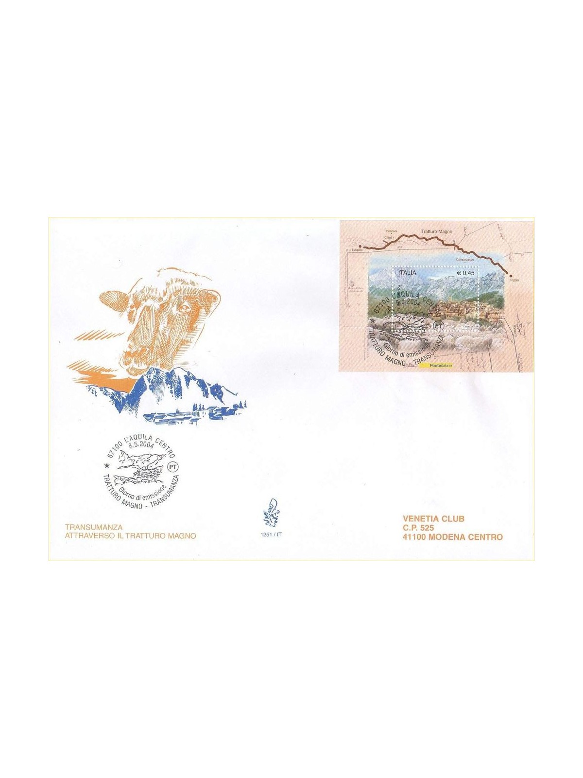ITALY 2004 FDC (Venice) Transhumance s/s