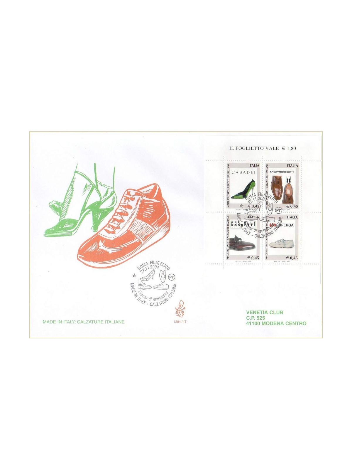 ITALIA 2004 FDC (Venetia) Made in Italy BF
