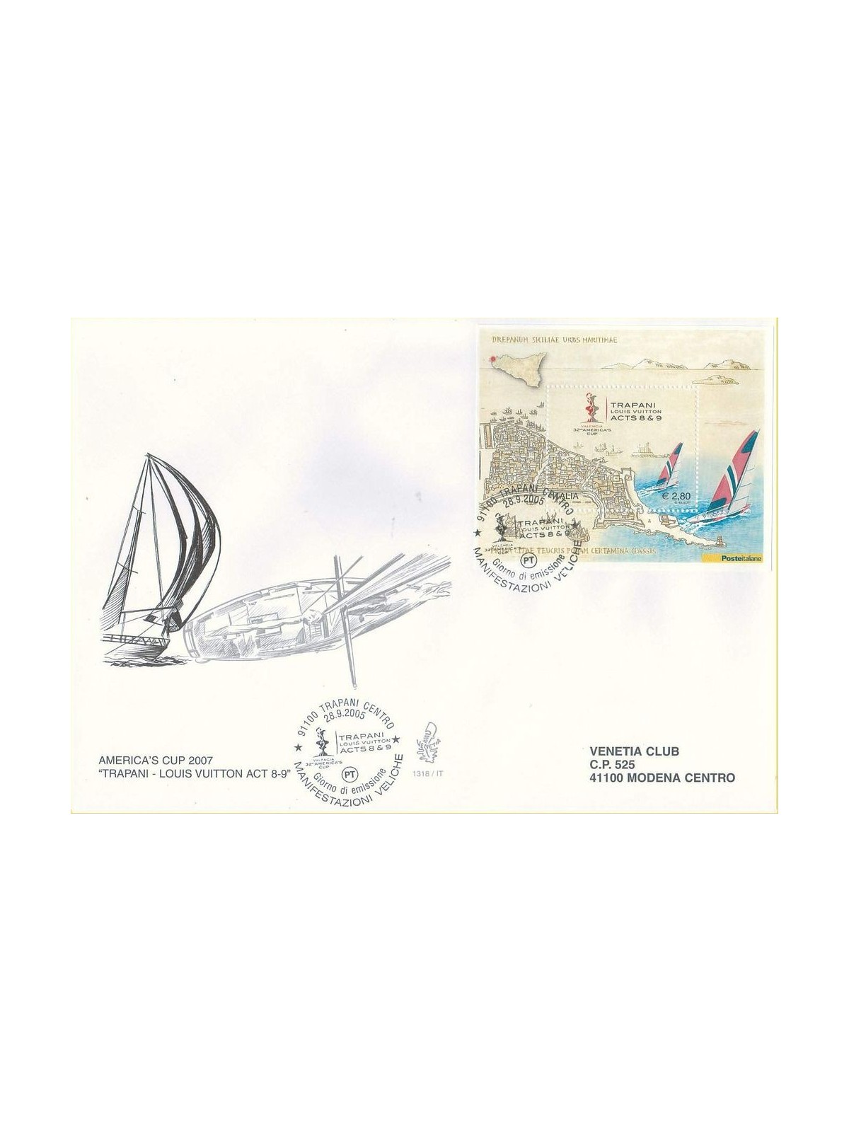 ITALY 2005 FDC (Venetia) America's Cup s/s