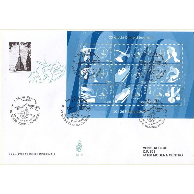 ITALY 2006 FDC (Venice) Winter Olympic Games s/s