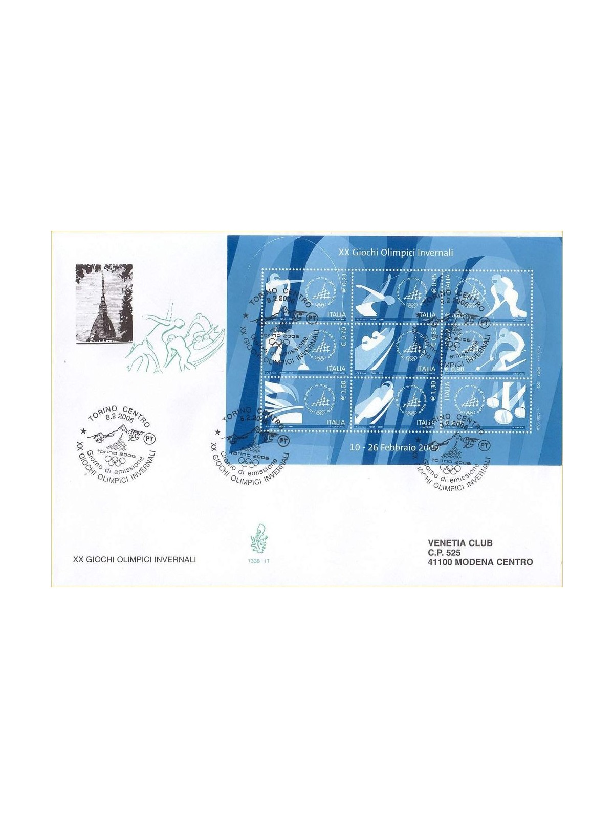 ITALY 2006 FDC (Venice) Winter Olympic Games s/s