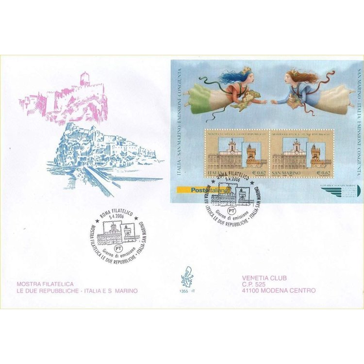ITALY 2006 FDC (Venice) The Two Republics s/s
