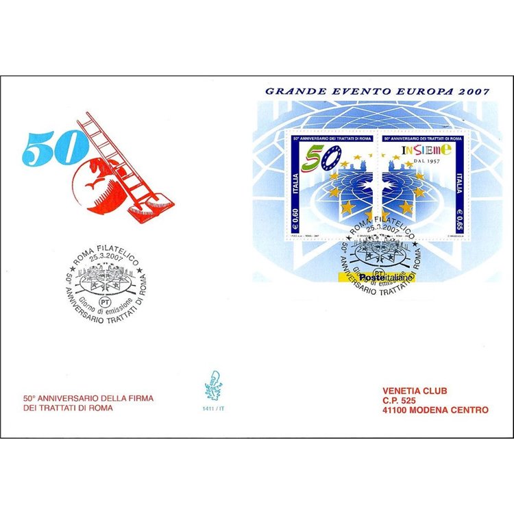 ITALIA 2007 FDC (Venetia) Trattati di Roma BF