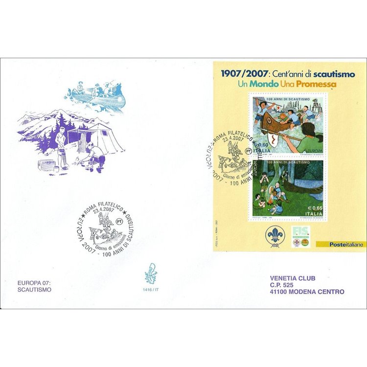 ITALIA 2007 FDC (Venetia) Europa, scautismo BF