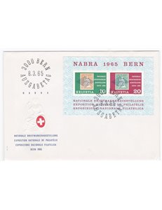 FDC SWITZERLAND 1965 National Philatelic Exhibition s/s