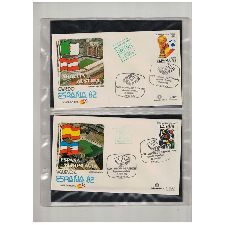 FDC SPAGNA 1982 Campionato del mondo - Giro completo delle 52 partite