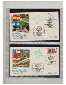 FDC SPAGNA 1982 Campionato del mondo - Giro completo delle 52 partite