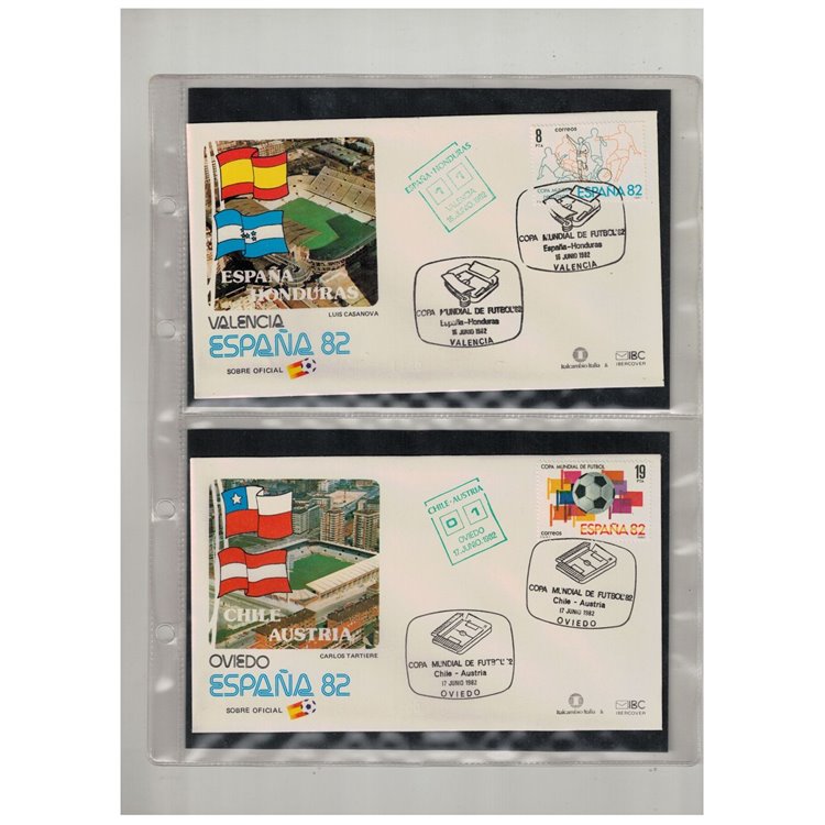 FDC SPAGNA 1982 Campionato del mondo - Giro completo delle 52 partite