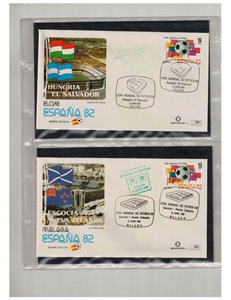 FDC SPAGNA 1982 Campionato del mondo - Giro completo delle 52 partite