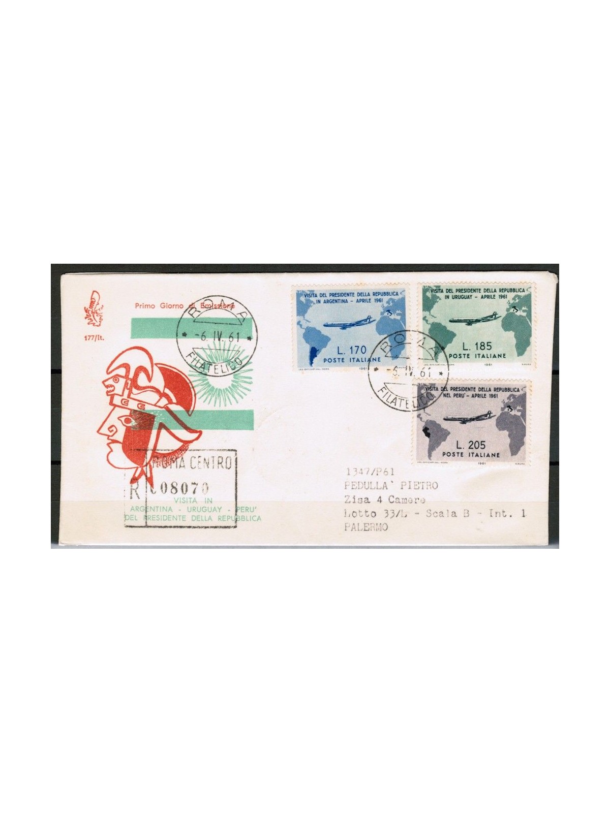 ITALIA 1961 FDC (Venetia) Presidente Gronchi racc