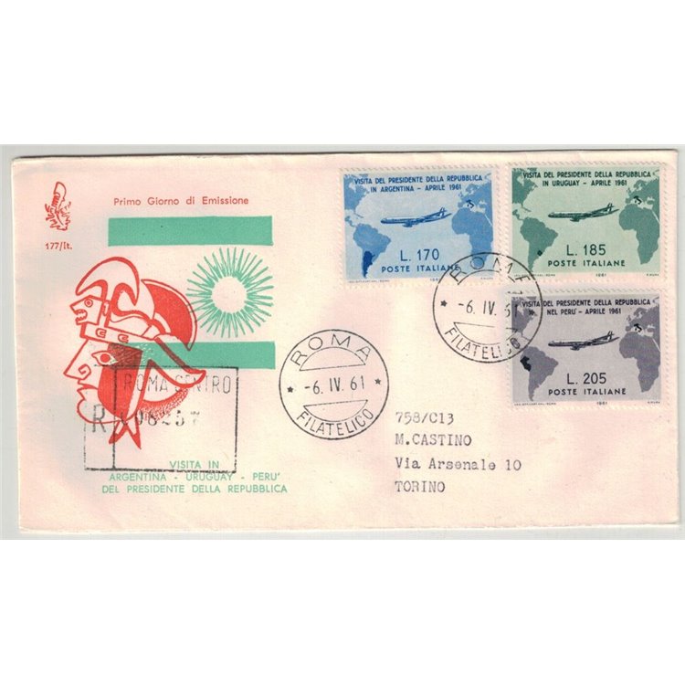 ITALIA 1961 FDC (Venetia) Presidente Gronchi racc