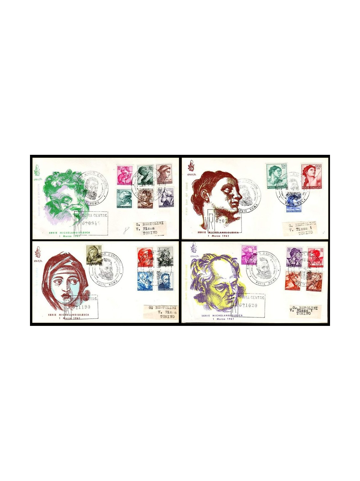 ITALY 1961 FDC (Venice) Michelangelo-style collection