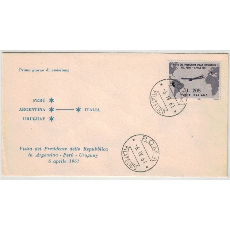 ITALY 1961 FDC President Gronchi ? 205 grey