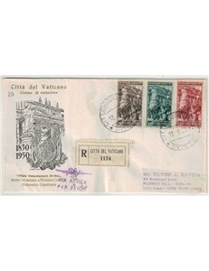 VATICAN 1950 FDC (Venice) Palatine Guard traveled abroad