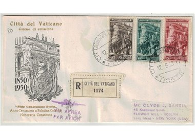 VATICANO 1950 FDC (Venetia) Guardia Palatina viaggiata estero