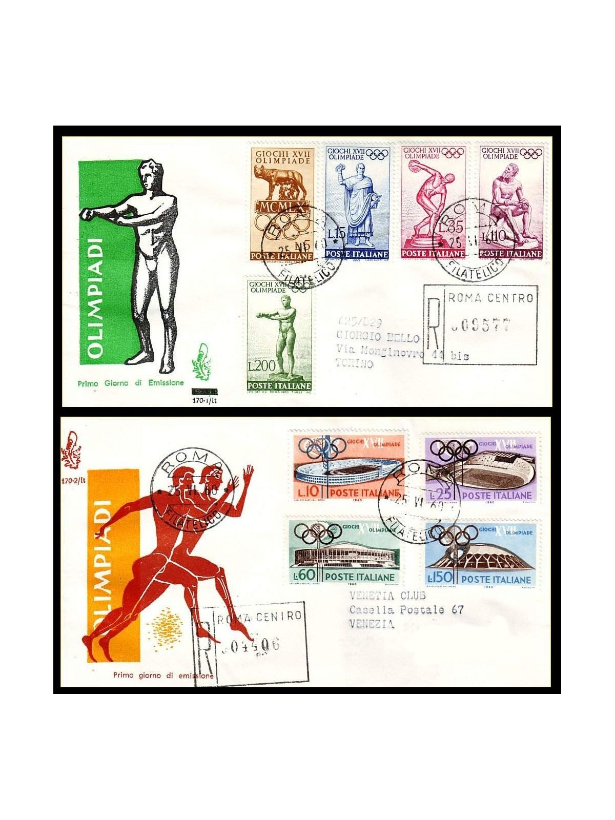ITALY 1960 FDC (Venice) Olympics collected
