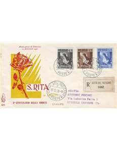 VATICANO 1956 FDC (Venetia) Santa Rita da Cascia racc