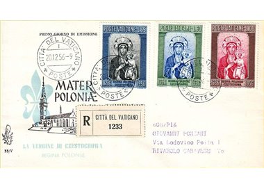 VATICANO 1956 FDC (Venetia) Madonna Nera di Polonia racc