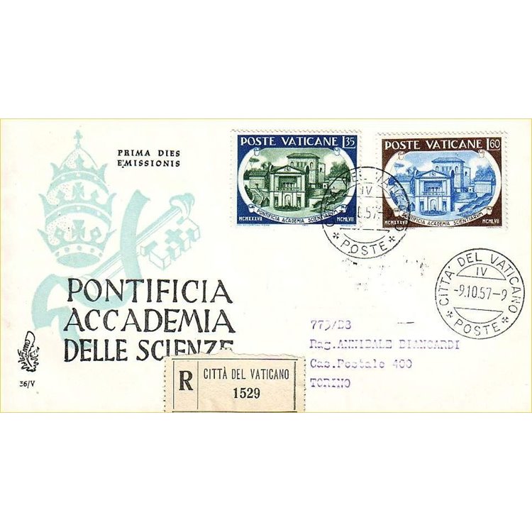 VATICAN 1957 FDC (Venetia) Pontifical Academy Scientiarum racc